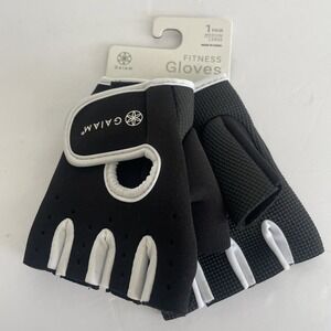 Workout Gloves Women's M/L Black White No Slip Grippy Padded Palms